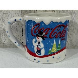 Coca Cola 2003 Snowman Embossed Coffee Cup Large Mug